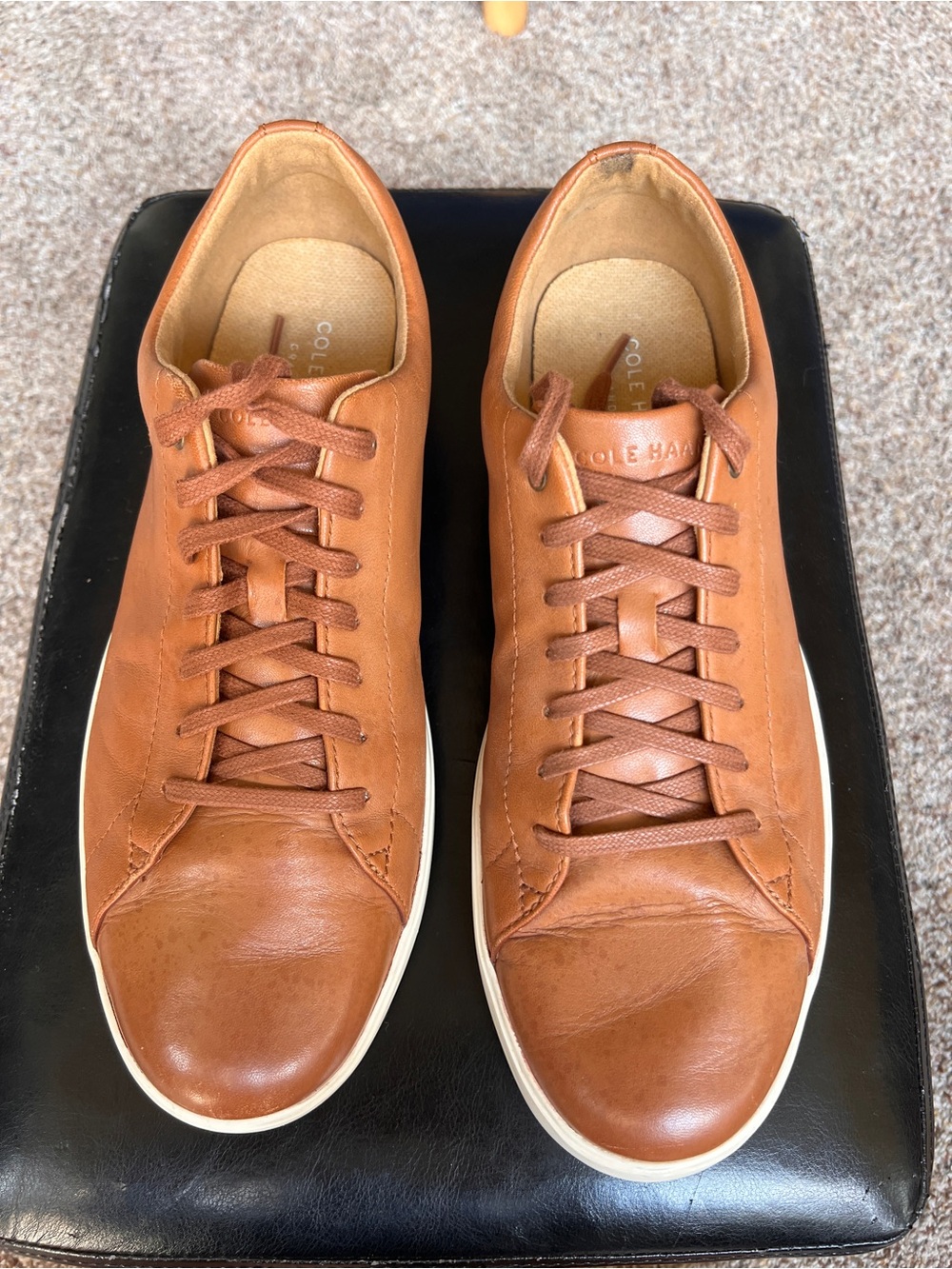 Cole Haan Men’s Tan Leather Low-Top Sneakers